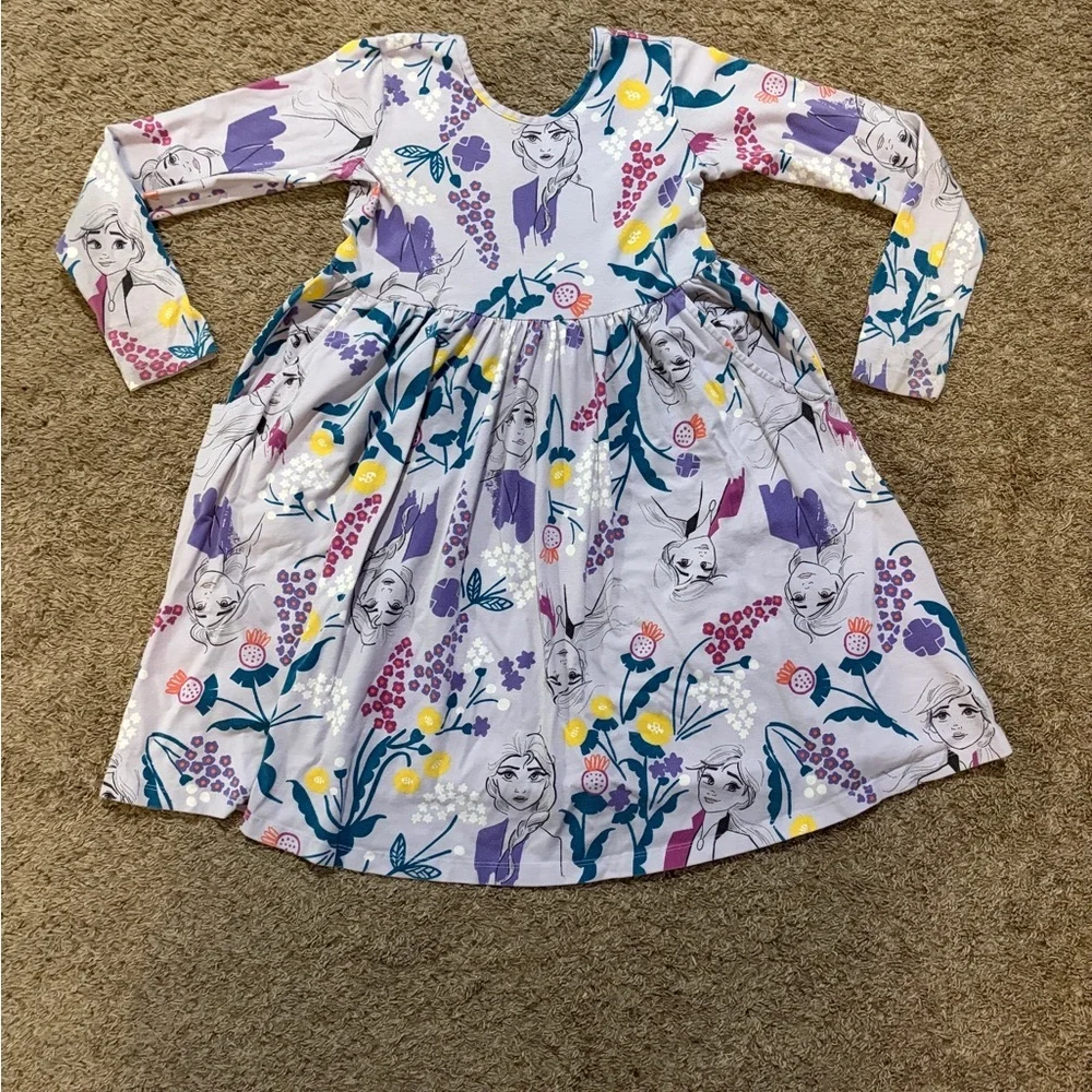 Hanna Andersson Girls' Disney Frozen 2 Purple Long Sleeve Dress Size 10 - Picture 1 of 9